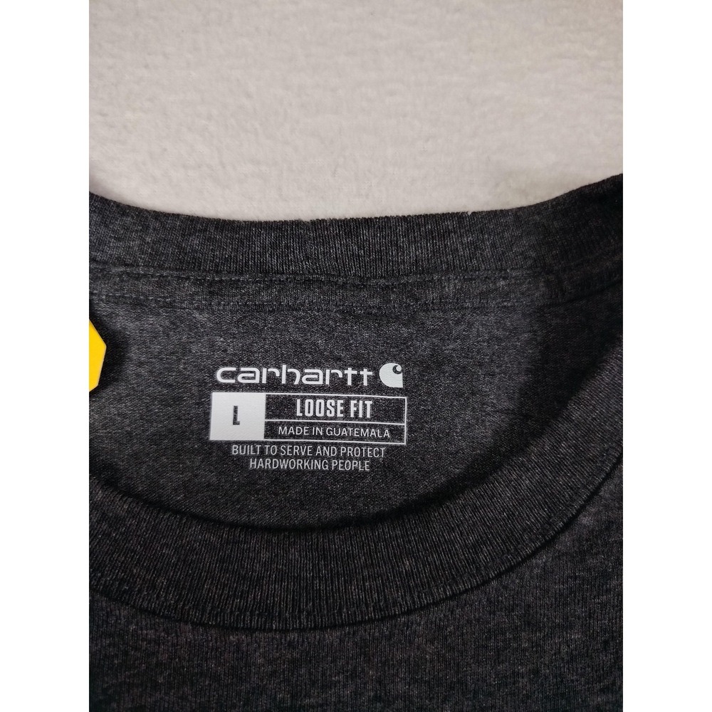 Carhartt Shirt Mens Large Gray Loose‎ Fit K87 Pocket Tee Workwear Tagless Casual - Picture 3 of 10
